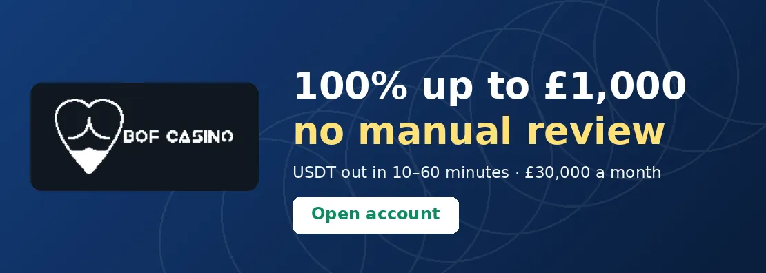 Bof Casino: 100% up to £1,000 on the first deposit, then 50% and 100% reloads