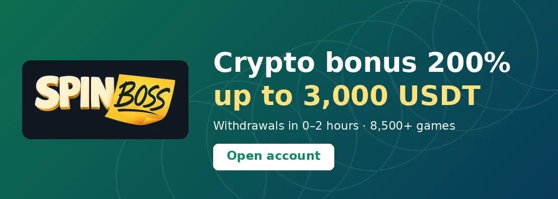 SpinBoss Casino: Crypto welcome 200% up to 3,000 USDT; 100% up to £200 + 50 spins in GBP